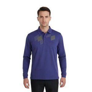 Page & Tuttle Men's Cool Swing Long Sleeve Golf Shirt Blue Size Medium